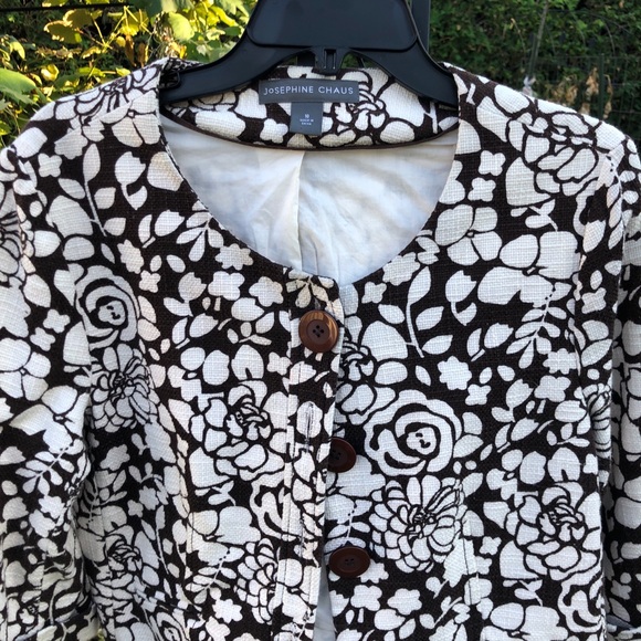 Josephine Chaus Cropped Blazer Jacket 3/4 Sleeve Size 10 - Picture 5 of 8